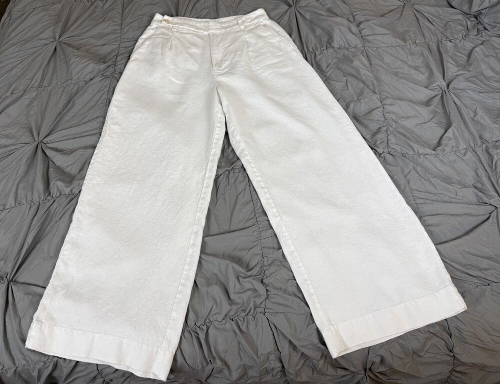 Women's Madewell 'The Harlow Wide Leg Pant' Size 8 White Coastal Grandmother